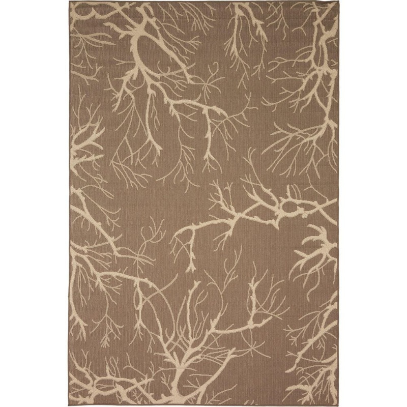 Unique Loom Outdoor Branch Brown 6′ 0 x 9′ 0 Area Rug 3135531