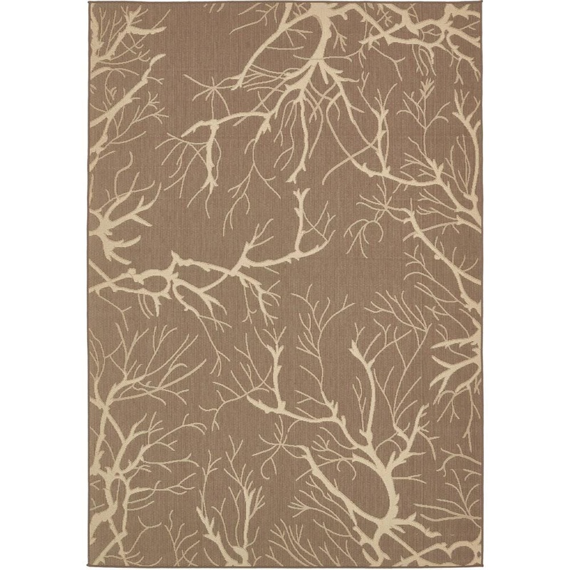 Unique Loom Outdoor Branch Brown 7′ 0 x 10′ 0 Area Rug 3135530