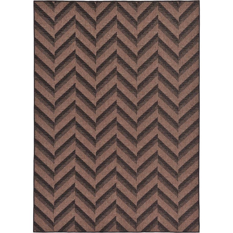 Unique Loom Outdoor Chevron Brown 7′ 0 x 10′ 0 Area Rug 3126516