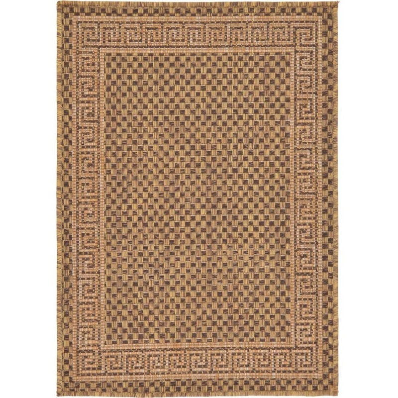 Unique Loom Outdoor Greek Key Brown 2′ 2 x 3′ 0 Area Rug 3127230
