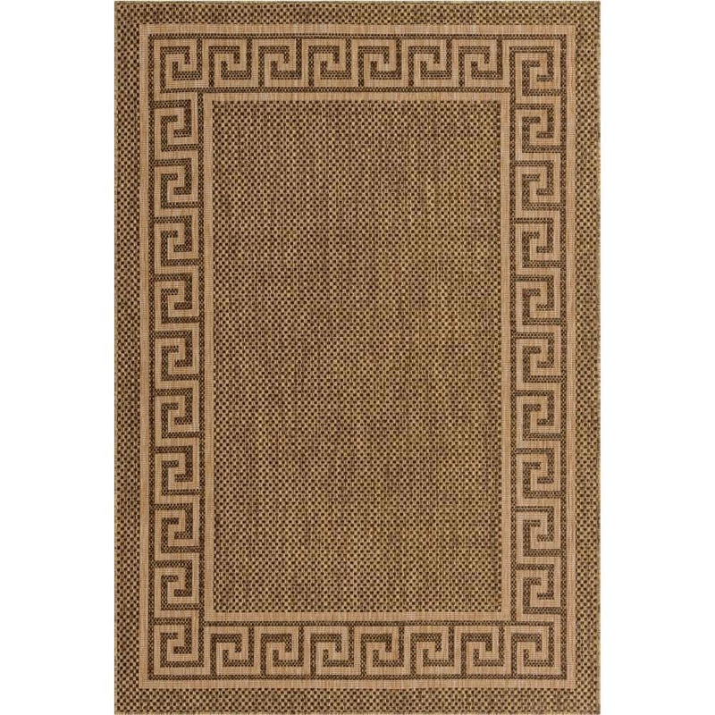 Unique Loom Outdoor Greek Key Brown 6′ 0 x 9′ 0 Area Rug 3135614