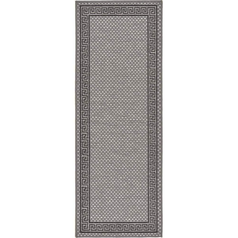 Unique Loom Outdoor Greek Key Gray 2′ 2 x 6′ 0 Runner Rug 3127238