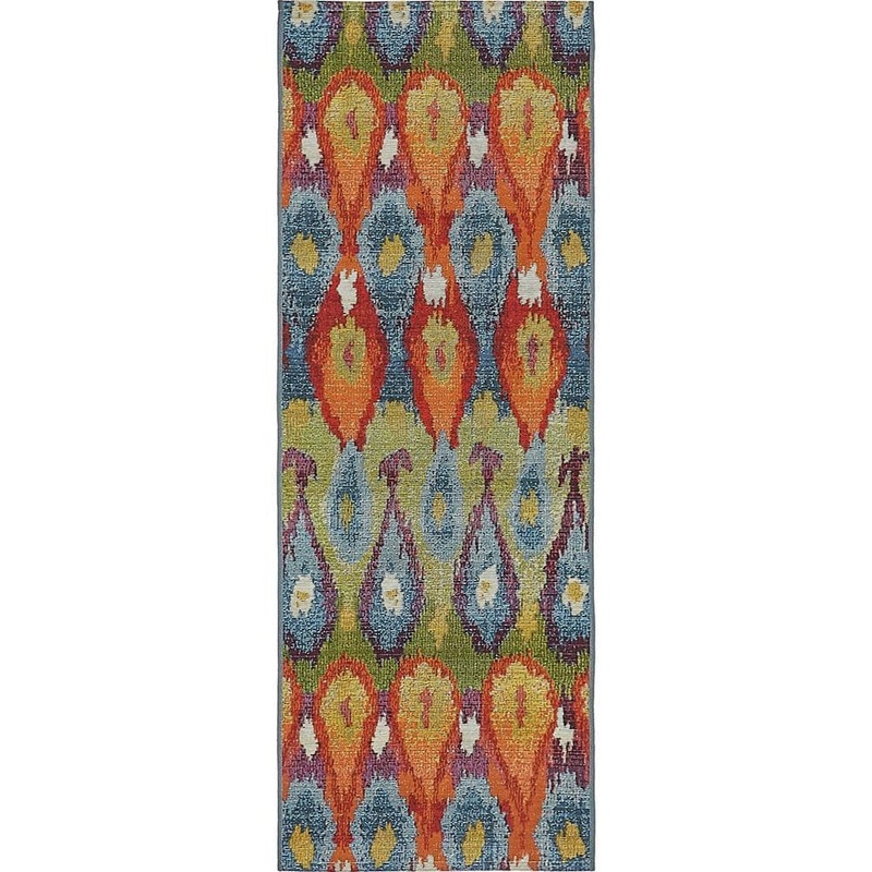 Unique Loom Outdoor Ikat Multi 2′ 0 x 6′ 0 Runner Rug 3138571