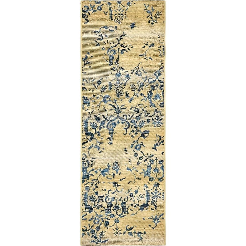 Unique Loom Outdoor Ivy Beige 2′ 0 x 6′ 0 Runner Rug 3138433