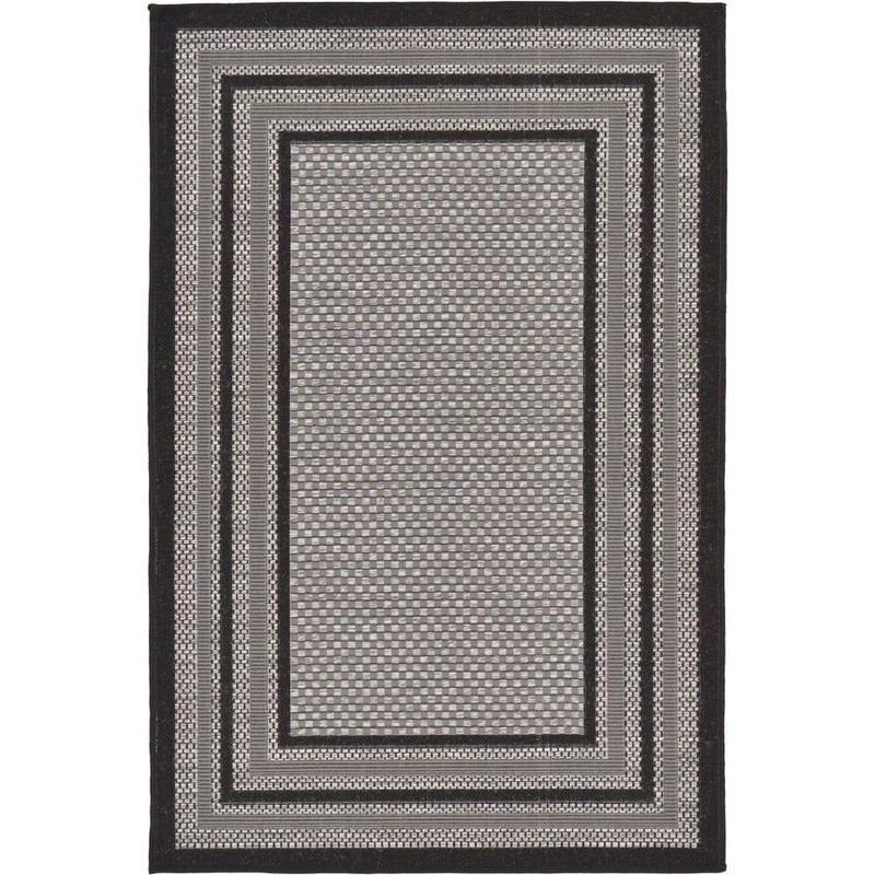 Unique Loom Outdoor Multi Border Gray 3′ 3 x 5′ 0 Area Rug 3127205