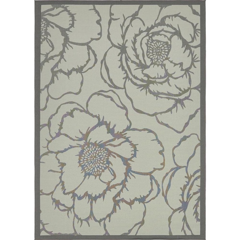 Unique Loom Outdoor Rose Gray 8′ 0 x 11′ 4 Area Rug 3140605