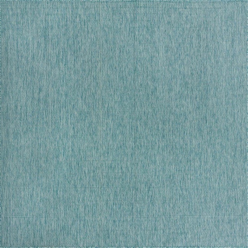 Unique Loom Outdoor Solid Blue 11 ft. x 11 ft. Indoor/Outdoor Area Rug 3181826