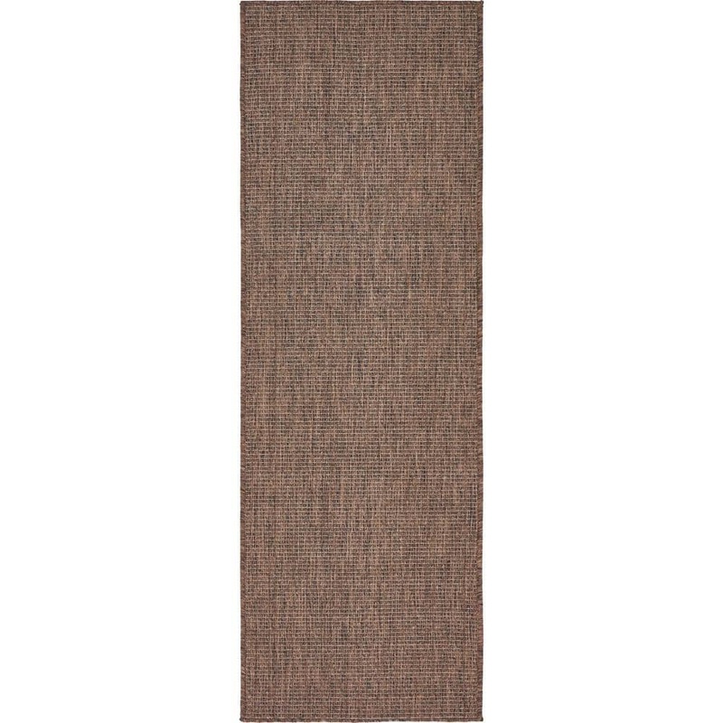 Unique Loom Outdoor Solid Light Brown 2′ 0 x 6′ 0 Runner Rug 3136836