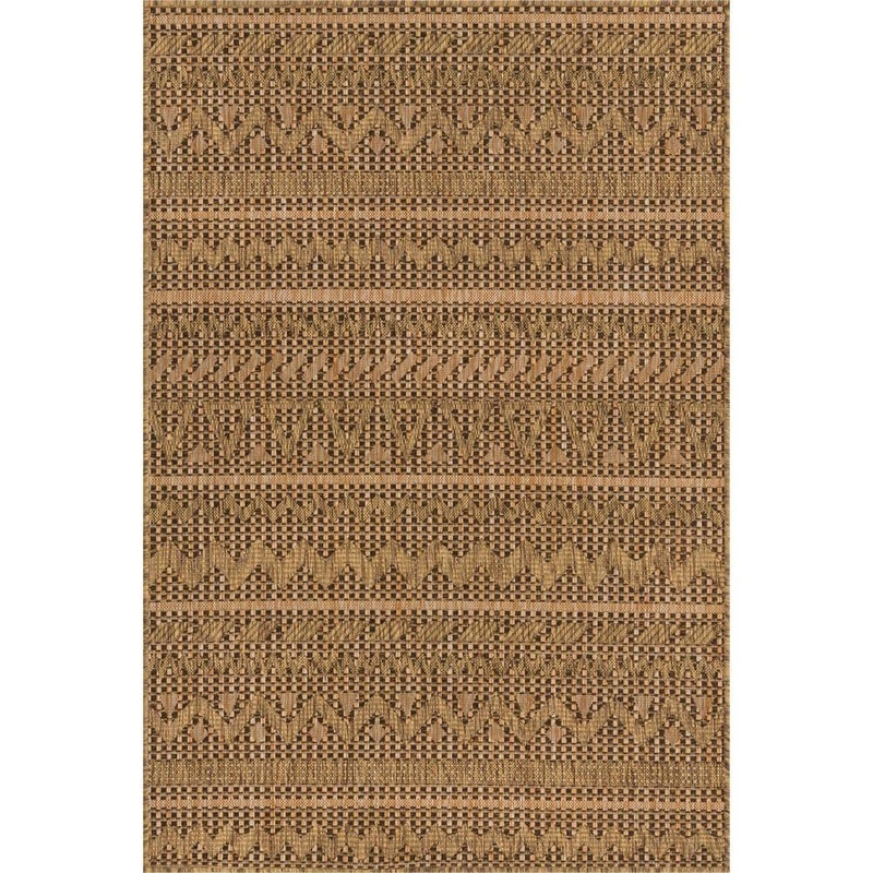 Unique Loom Outdoor Southwestern Light Brown 4′ 0 x 6′ 0 Area Rug 3135630