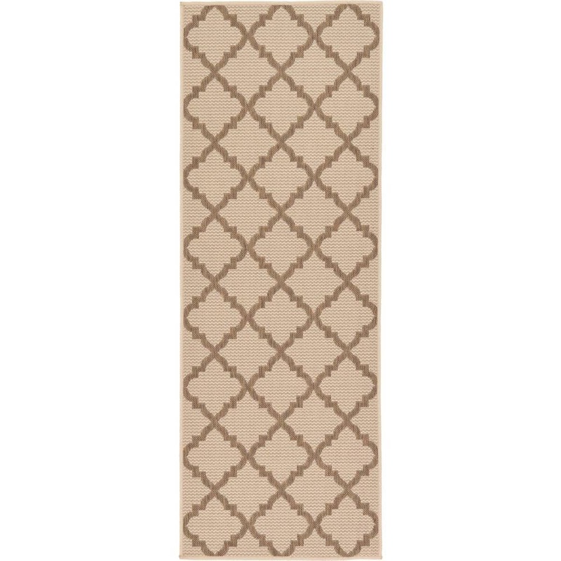 Unique Loom Outdoor Trellis Beige 2′ 2 x 6′ 0 Runner Rug 3126700