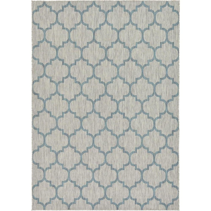 Unique Loom Outdoor Trellis Gray 7′ 0 x 10′ 0 Area Rug 3129038