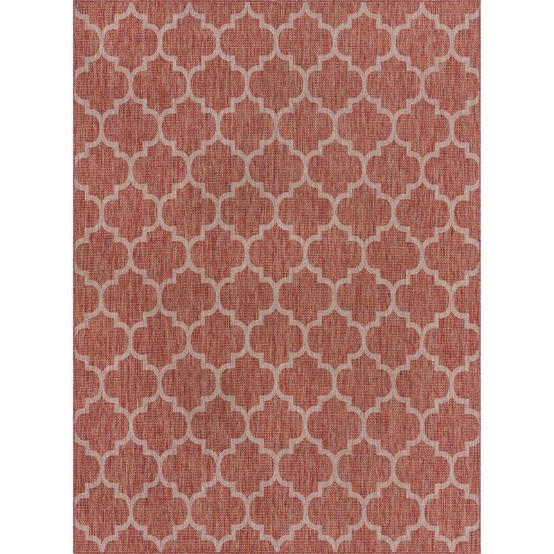 Unique Loom Outdoor Trellis Rust Red 9′ 0 x 12′ 0 Area Rug 3128962