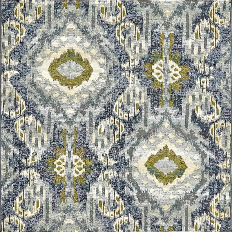 Unique Loom Outdoor Union Blue 6′ 0 x 6′ 0 Square Rug 3138449