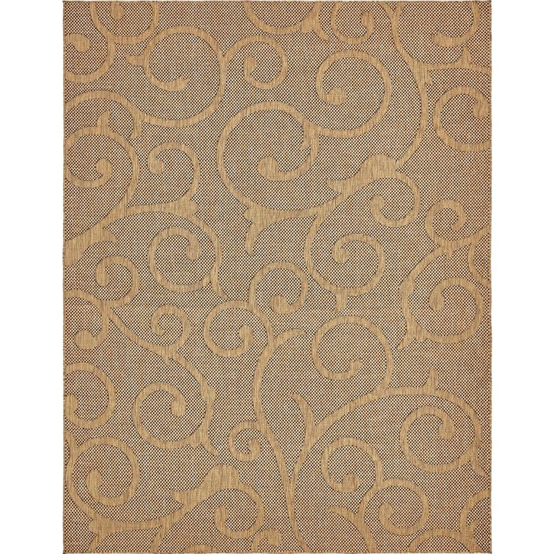 Unique Loom Outdoor Vine Light Brown 9′ 0 x 12′ 0 Area Rug 3135655