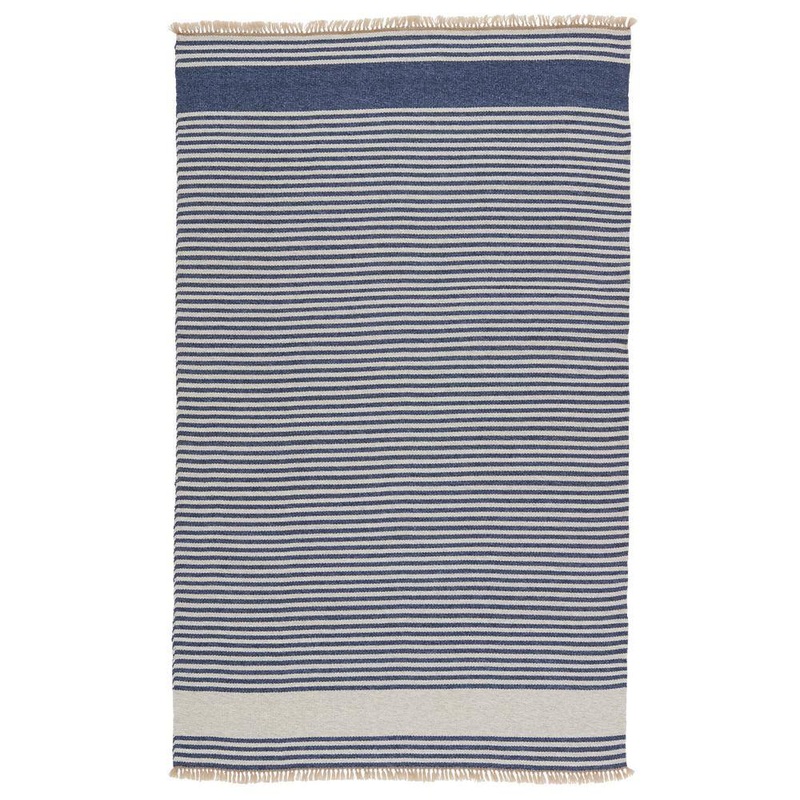 VIBE BY JAIPUR LIVING Strand Blue/Beige 7 ft. 6 in. x 9 ft. 6 in. Coastal Indoor/Outdoor Area Rug RUG150108