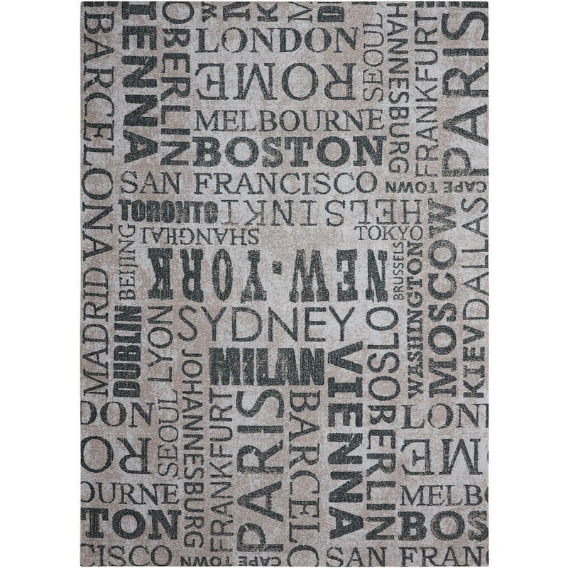 Waverly Pattern Destinations Graphite 10 ft. x 13 ft. Abstract Modern Indoor/Outdoor Patio Area Rug 147943