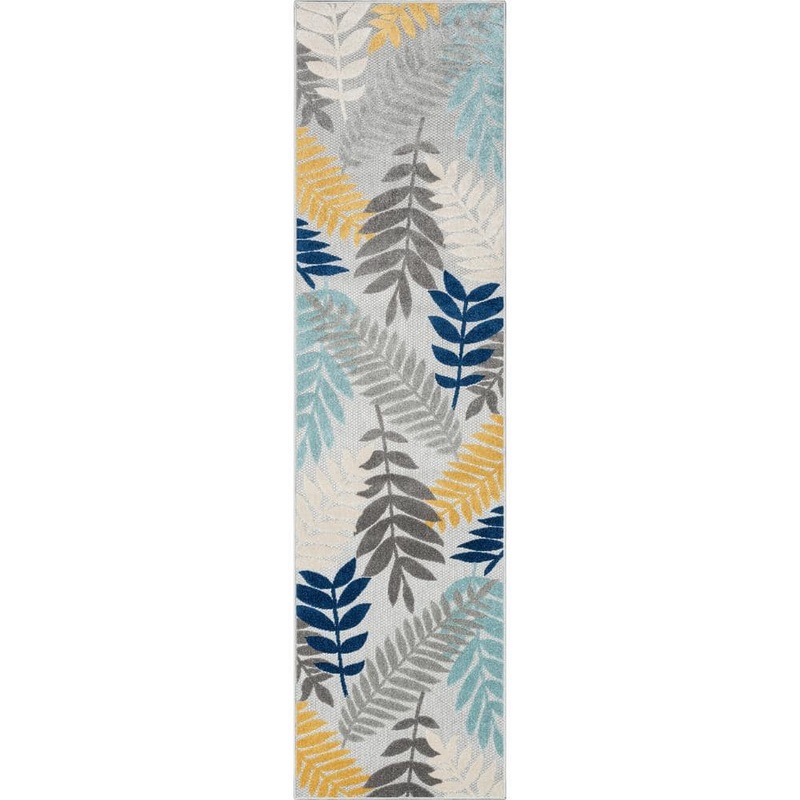 Well Woven Dorado Mariah Modern Floral Grey 2 ft. 7 in. x 9 ft. 10 in. Runner High-Low Indoor/Outdoor Area Rug DO-517-2L