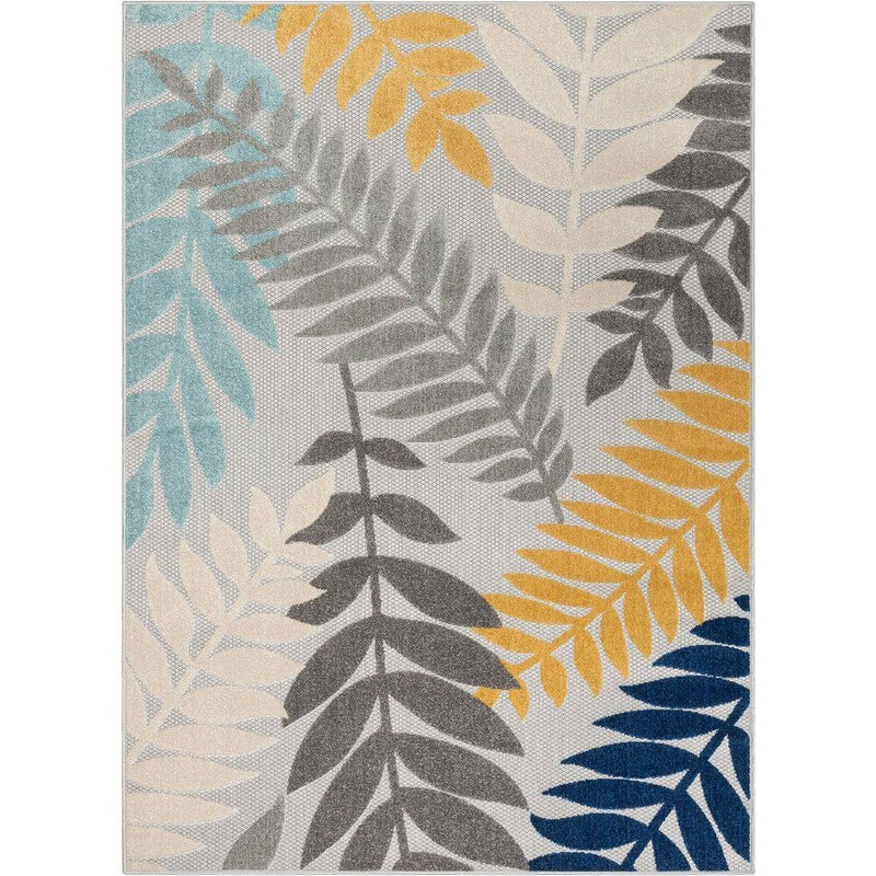 Well Woven Dorado Mariah Modern Floral Grey 3 ft. 11 in. x 5 ft. 3 in. High-Low Indoor/Outdoor Area Rug DO-517-4