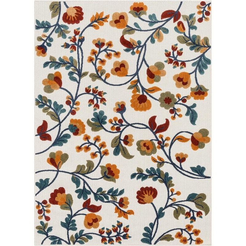 Well Woven Dorado Neveh Modern Ivory 6 ft. 7 in. x 9 ft. 6 in. Geometric High-Low Indoor/Outdoor Area Rug DO-522-6