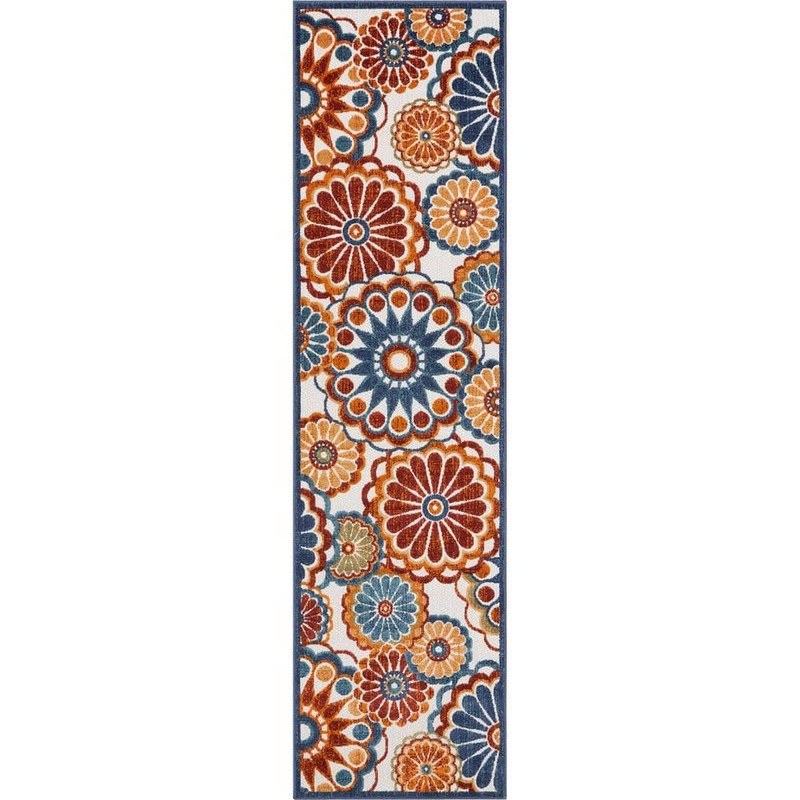 Well Woven Dorado Seri Modern Geometric Blue 2 ft. 7 in. x 9 ft. 10 in. Runner Rug High-Low Indoor/Outdoor DO-414-2L