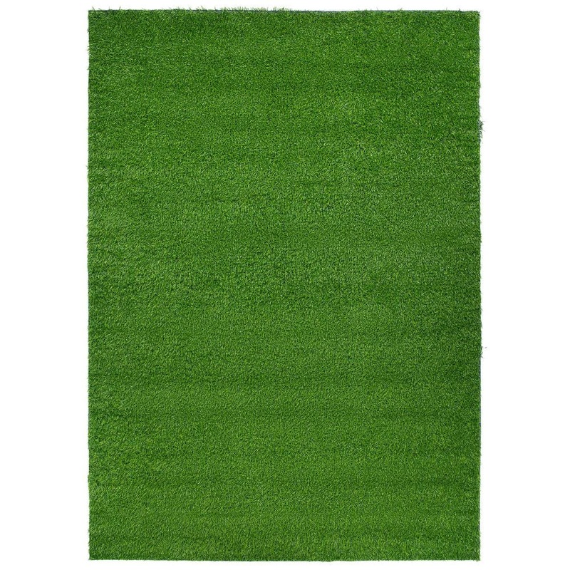 World Rug Gallery Grass Green 6 ft x 9 ft Artificial Solid Indoor Outdoor Area Rug 500GREEN6X9