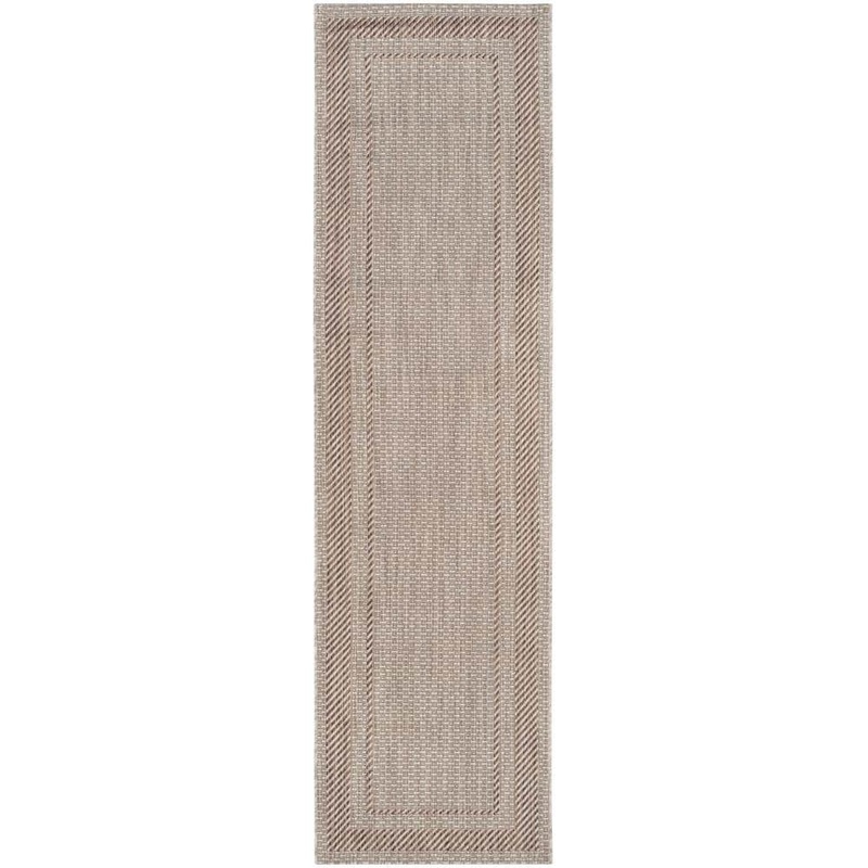 SAFAVIEH Courtyard Beige/Brown 2 ft. x 8 ft. Striped Indoor/Outdoor Patio  Runner Rug CY8477-36312-28
