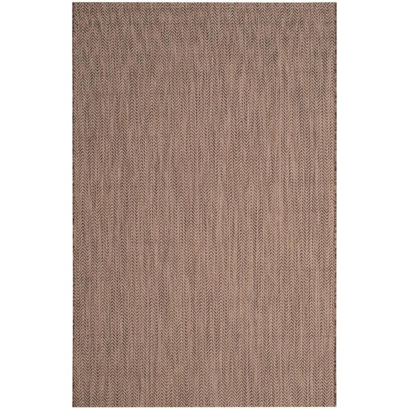 SAFAVIEH Courtyard Brown/Beige 5 ft. x 8 ft. Geometric Indoor/Outdoor Patio  Area Rug CY8022-36321-5