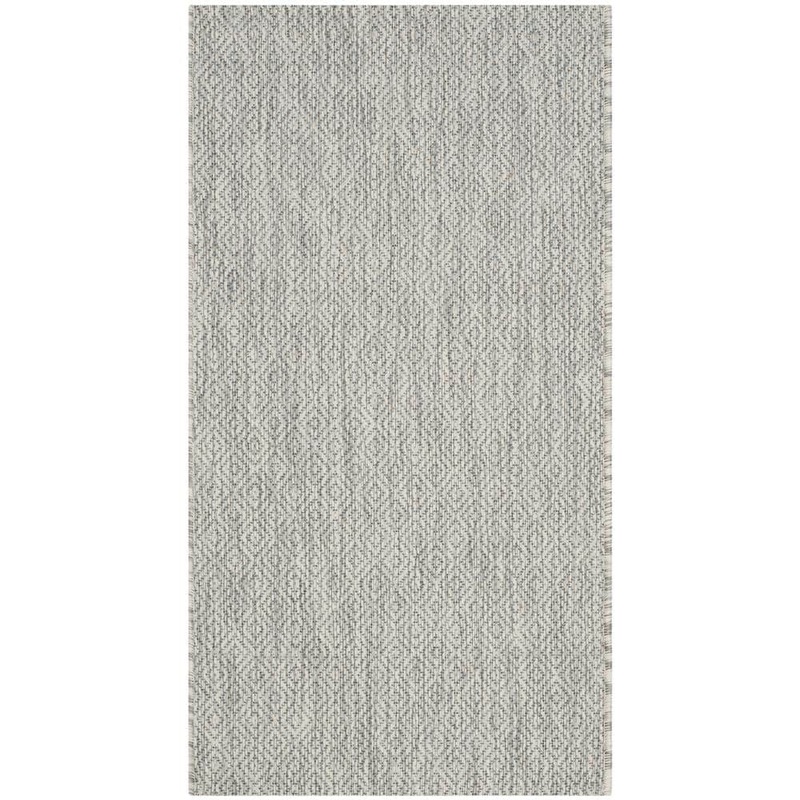 SAFAVIEH Courtyard Gray Doormat 2 ft. x 4 ft. Solid Indoor/Outdoor Patio Area Rug CY8520-36811-2