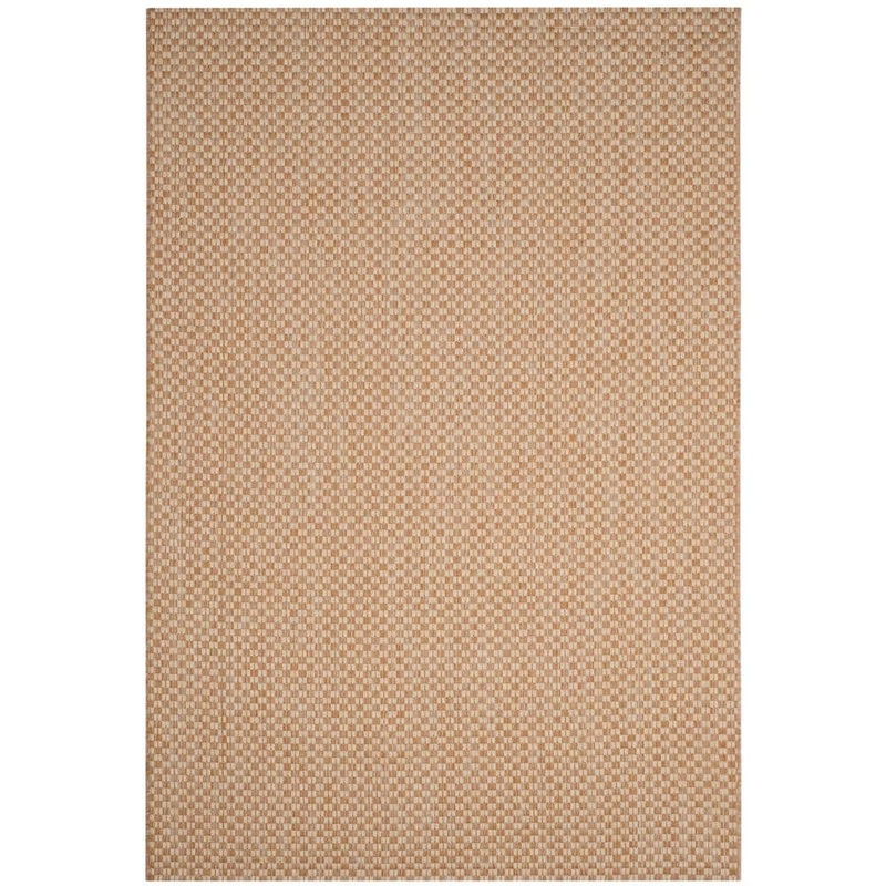 SAFAVIEH Courtyard Natural/Cream 4 ft. x 6 ft. Solid Indoor/Outdoor Patio  Area Rug CY8653-03021-4