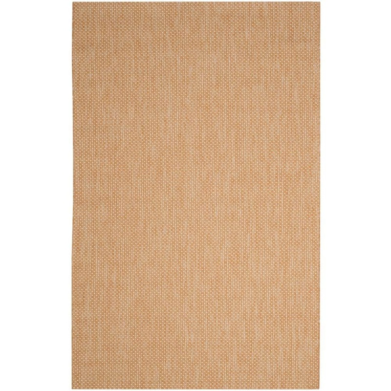 SAFAVIEH Courtyard Natural/Cream 5 ft. x 8 ft. Solid Indoor/Outdoor Patio  Area Rug CY8521-03012-5