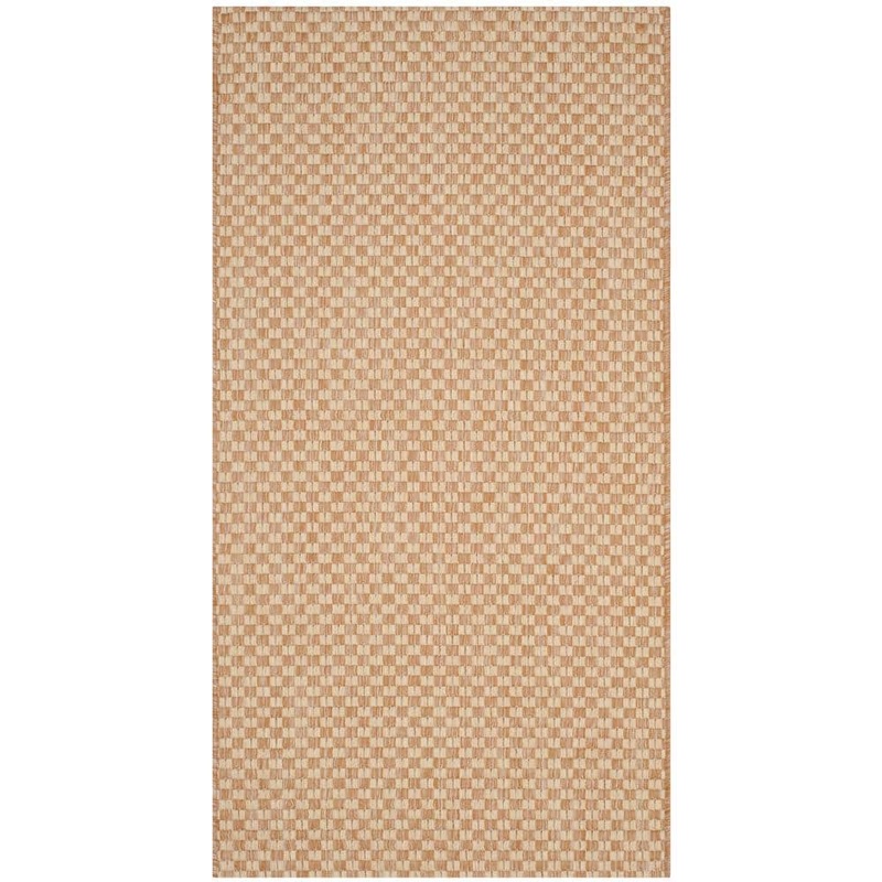 SAFAVIEH Courtyard Natural/Cream Doormat 3 ft. x 5 ft. Solid Indoor/Outdoor Patio Area Rug CY8653-03021-3