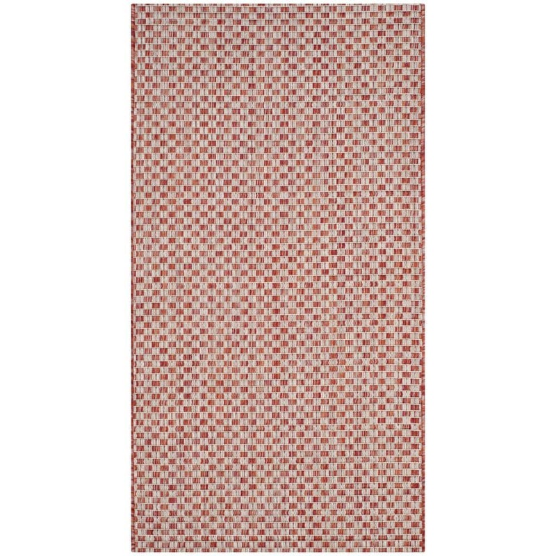 SAFAVIEH Courtyard Rust/Light Gray Doormat 3 ft. x 5 ft. Solid Indoor/Outdoor Patio Area Rug CY8653-36521-3