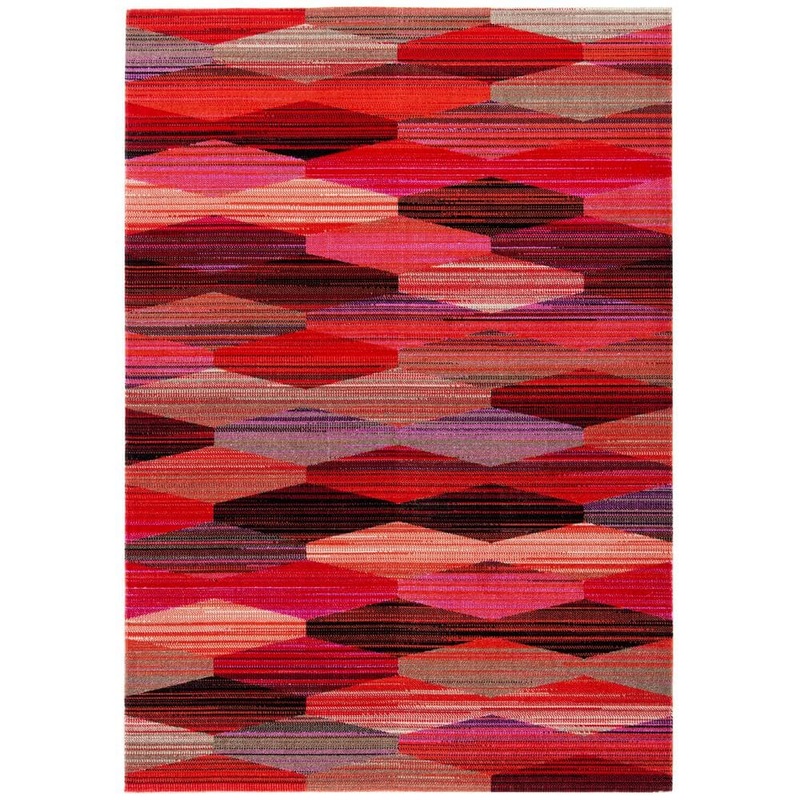 SAFAVIEH Montage Red/Fuchsia 6 ft. x 9 ft. Lattice Striped Indoor/Outdoor Patio  Area Rug MTG301Q-6