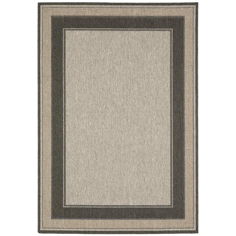 StyleWell Jasper Gray 8 ft. x 12 ft. Border Indoor/Outdoor Patio Area Rug 564842