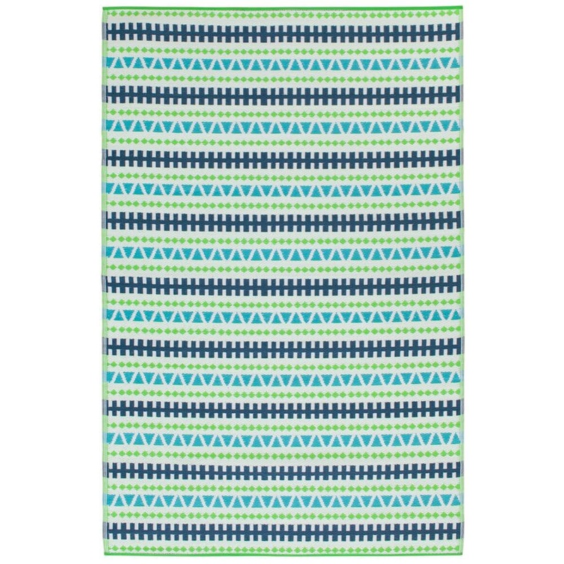 StyleWell Multi 6 ft. x 9 ft. Geometric Stripe Polypropylene Indoor/Outdoor Patio Area Rug 3364.91.60HD