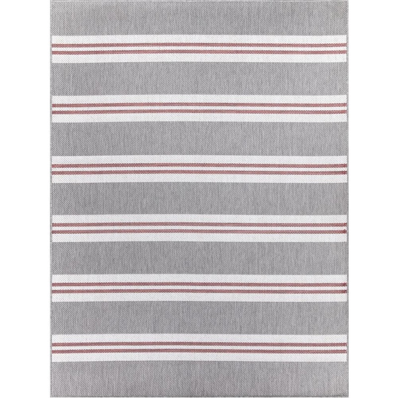StyleWell Stripes Gray 2 ft. x 3 ft. Indoor/Outdoor Scatter Rug 31061