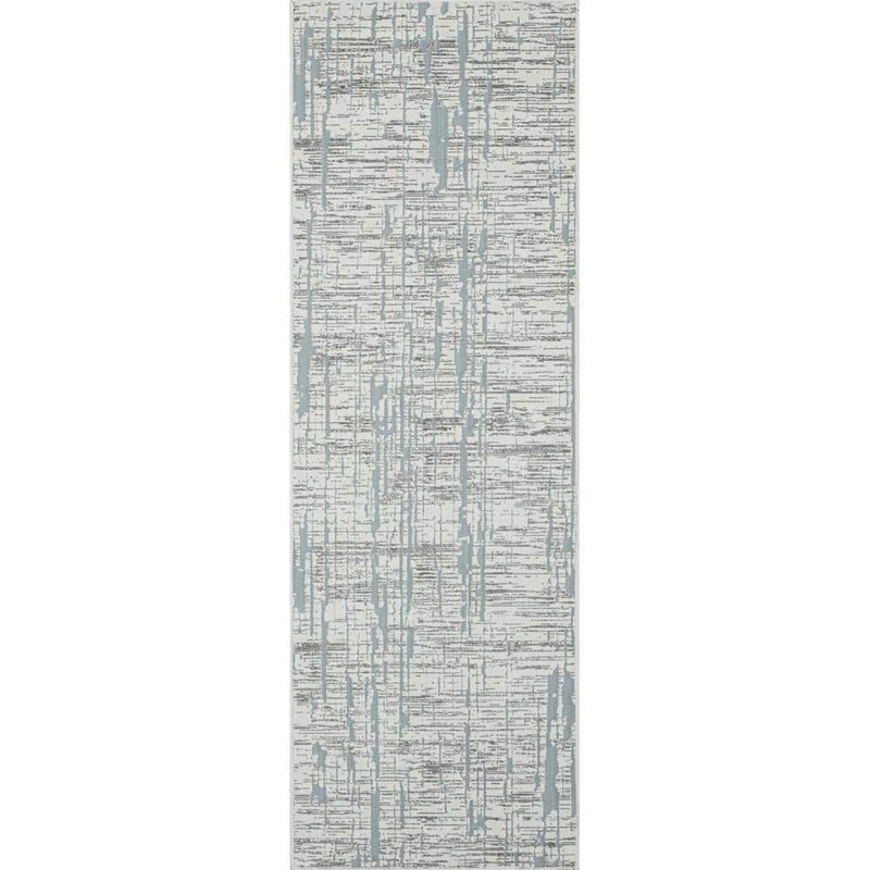 Tayse Rugs Breeze Stripe Blue 2 ft. x 8 ft. Indoor/Outdoor Runner Rug BRZ1206 2×8
