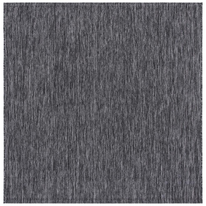 SAFAVIEH Courtyard Black/Gray 7 ft. x 7 ft. Coastal Dotted Diamond Indoor/Outdoor Patio Square Area Rug CY8520-53722-7SQ