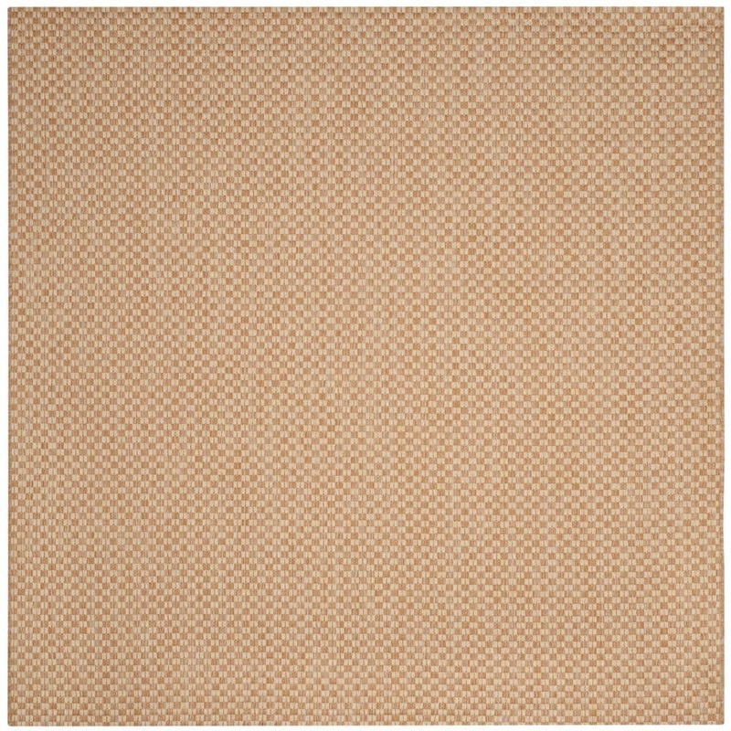 SAFAVIEH Courtyard Natural/Cream 5 ft. x 5 ft. Square Solid Indoor/Outdoor Patio  Area Rug CY8653-03021-5SQ