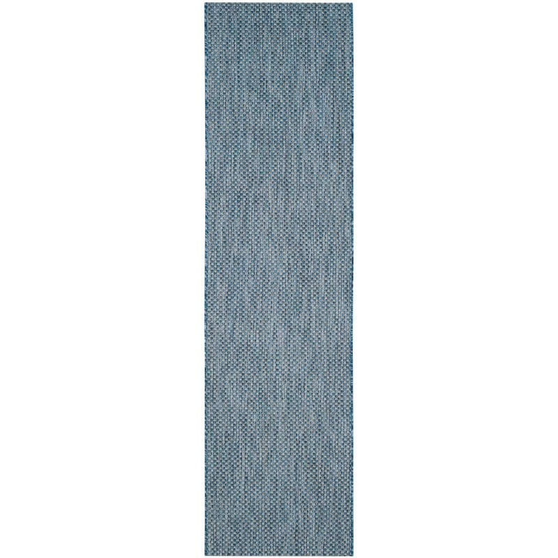 SAFAVIEH Courtyard Navy/Gray 2 ft. x 10 ft. Solid Indoor/Outdoor Patio  Runner Rug CY8521-36821-210
