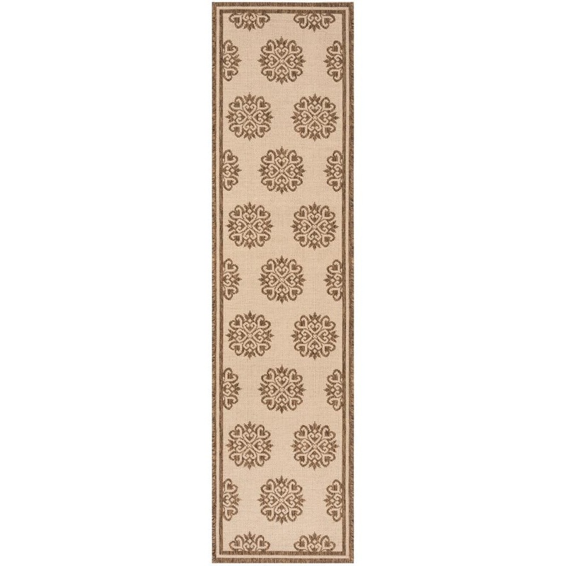 SAFAVIEH Linden Cream/Beige 2 ft. x 8 ft. Border Multi-Florals Runner Rug LND181A-28
