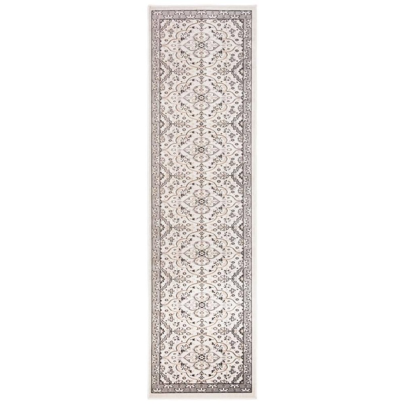 SAFAVIEH Montage Ivory/Gray 2 ft. x 8 ft. Border Indoor/Outdoor Patio Runner Rug MTG283A-28