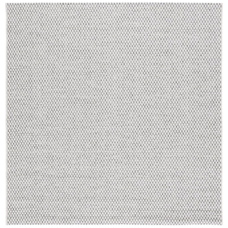 SAFAVIEH Sisal All-Weather Gray/Ivory 7 ft. x 7 ft. Solid Woven Indoor/Outdoor Square Area Rug SAW460F-7SQ