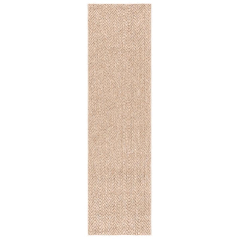 SAFAVIEH Sisal All-Weather Natural 2 ft. x 8 ft. Chevron Striped Indoor/Outdoor Runner Rug SAW402B-28