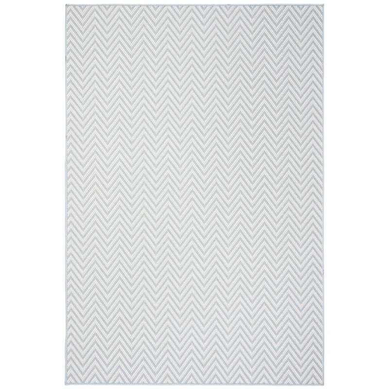 SAFAVIEH Bermuda Blue/Cream 9 ft. x 12 ft. Chevron Indoor/Outdoor Patio  Area Rug BMU812A-9