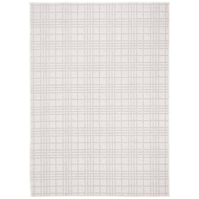 SAFAVIEH Bermuda Ivory/Light Gray 4 ft. x 6 ft. Striped Indoor/Outdoor Patio  Area Rug BMU802A-4