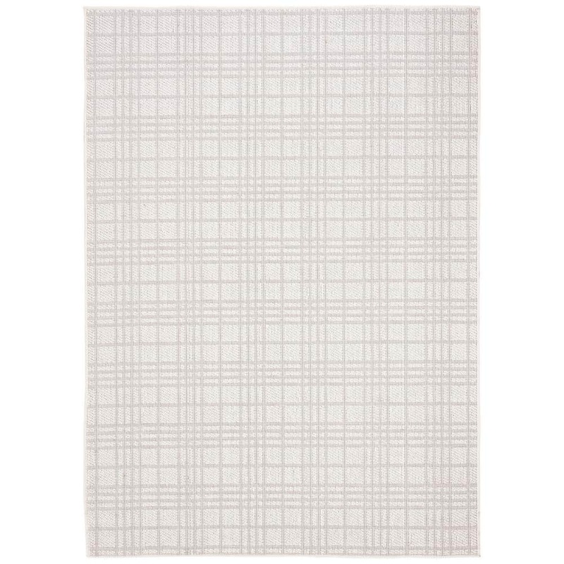 SAFAVIEH Bermuda Ivory/Light Gray Doormat 3 ft. x 5 ft. Striped Indoor/Outdoor Area Rug BMU802A-3