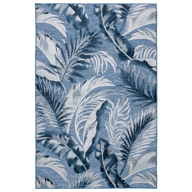 SAFAVIEH Cabana Black/Gray 6 ft. x 10 ft. Multi-Leaf Gradient Indoor/Outdoor Area Rug CBN452H-6