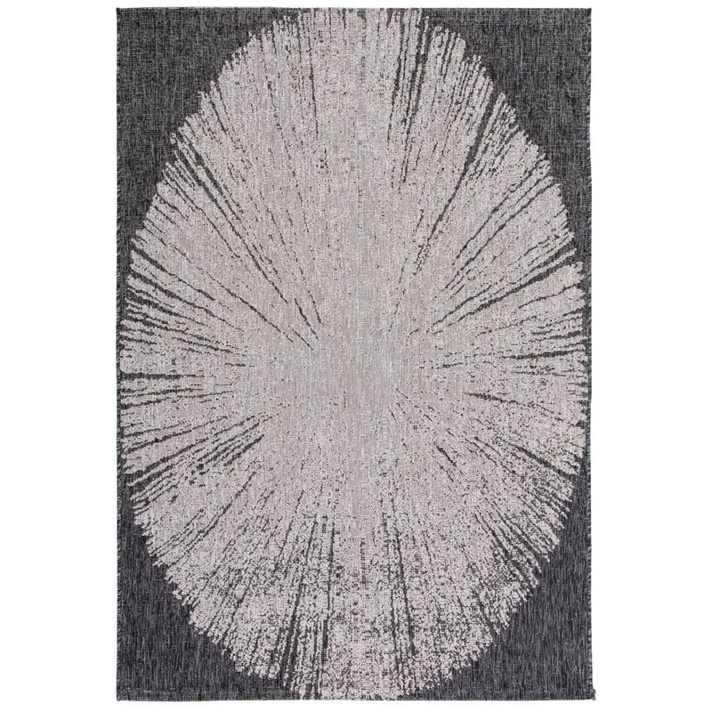 SAFAVIEH Courtyard Beige/Black 9 ft. x 12 ft. Floral Abstract Indoor/Outdoor Area Rug CY8893-36621-9