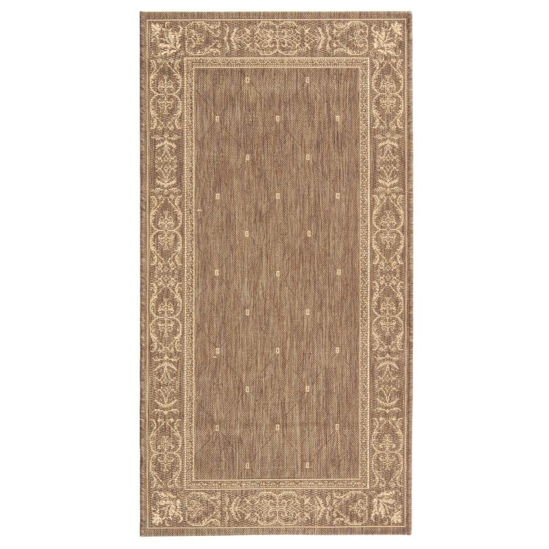 SAFAVIEH Courtyard Brown/Natural Doormat 3 ft. x 5 ft. Border Indoor/Outdoor Patio Area Rug CY2326-3009-3